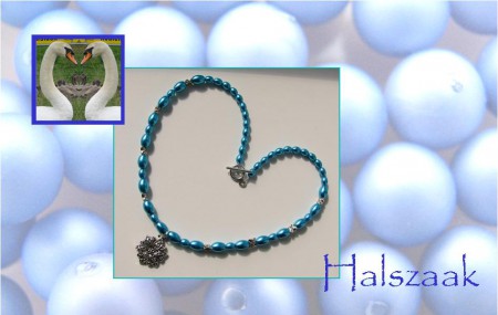 k 071 - € 7,50 - Lengte 54 cm - kleur turquoise